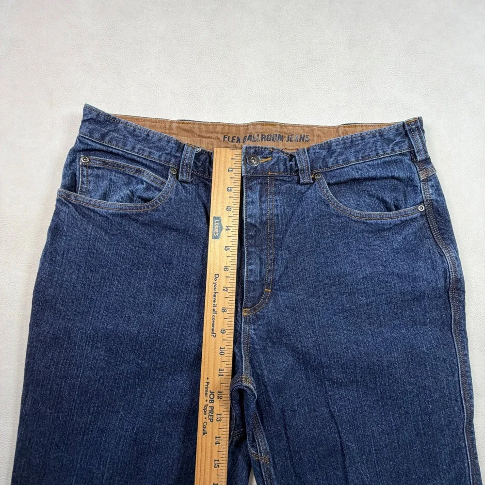Duluth Trading Co Flex Ballroom Jeans Mens 36x32 Dark Wash Straight Leg Denim